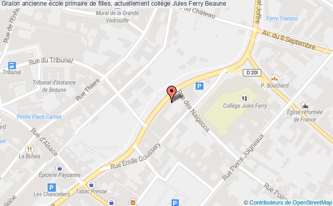 plan Ancienne école Primaire De Filles, Actuellement Collège Jules Ferry Beaune Beaune