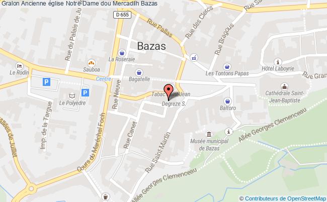 plan Ancienne église Notre-dame Dou Mercadilh Bazas Bazas