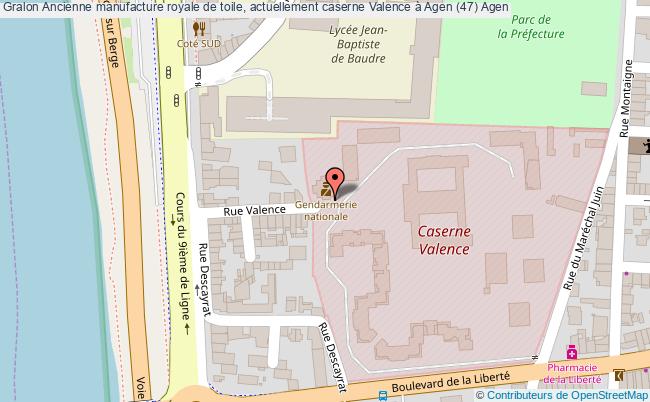 Ancienne manufacture royale de toile, actuellement caserne Valence à Agen (47)