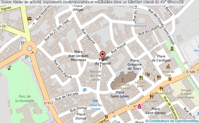 plan Atelier En Activité, Expositions Contemporaines Et Muséeales Dans Un Bâtiment Classé Du Xv° Brioude BRIOUDE