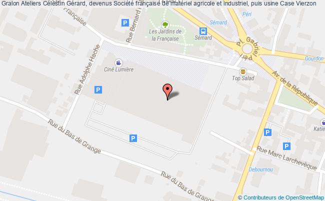 plan Ateliers Célestin Gérard, Devenus Société Française De Matériel Agricole Et Industriel, Puis Usine Case Vierzon Vierzon