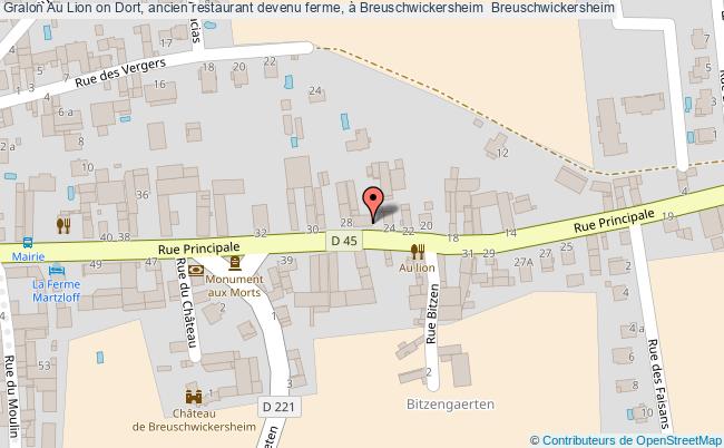 plan Au Lion On Dort, Ancien Restaurant Devenu Ferme, à Breuschwickersheim  Breuschwickersheim Breuschwickersheim