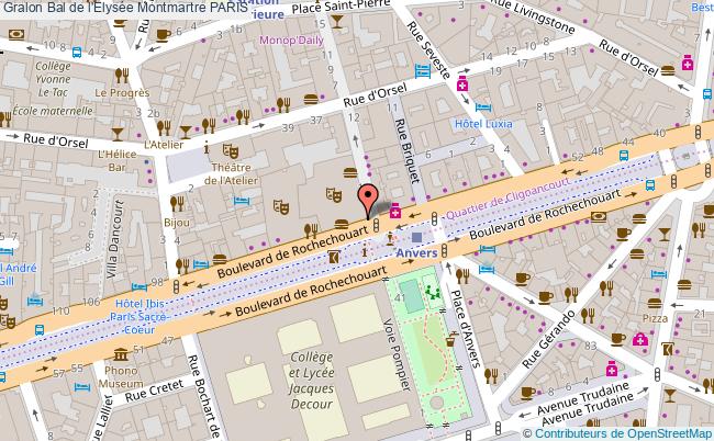 plan Bal De L'elysée Montmartre Paris PARIS