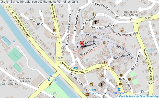 plan Balnéothérapie, Sources Thermales Vernet-les-bains Vernet-les-bains