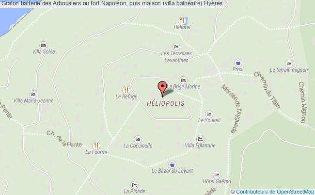 plan Batterie Des Arbousiers Ou Fort Napoléon, Puis Maison (villa Balnéaire) Hyères Hyères