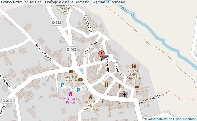 plan Beffroi Dit Tour De L' Horloge à Alba-la-romaine (07) Alba-la-romaine Alba-la-Romaine