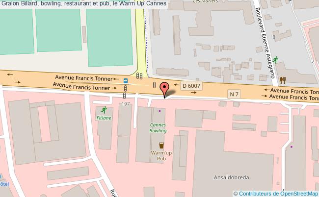 plan Billard, Bowling, Restaurant Et Pub, Le Warm Up Cannes Cannes