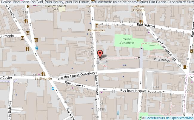 plan Biscuiterie Plouvier, Puis Boutry, Puis Pol Ploum, Actuellement Usine De Cosmetiques Ella Bache-laboratoire Suzy à Montreuil (93) Montreuil Montreuil