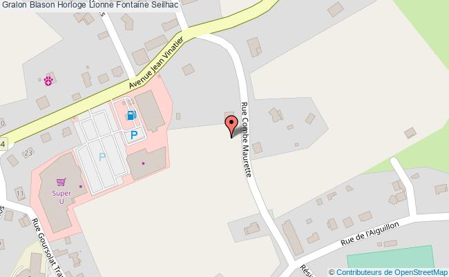 plan Blason Horloge Lionne Fontaine Seilhac Seilhac