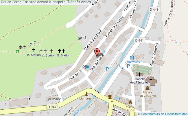 plan Borne Fontaine Devant La Chapelle, à Abriès Abriès Abriès