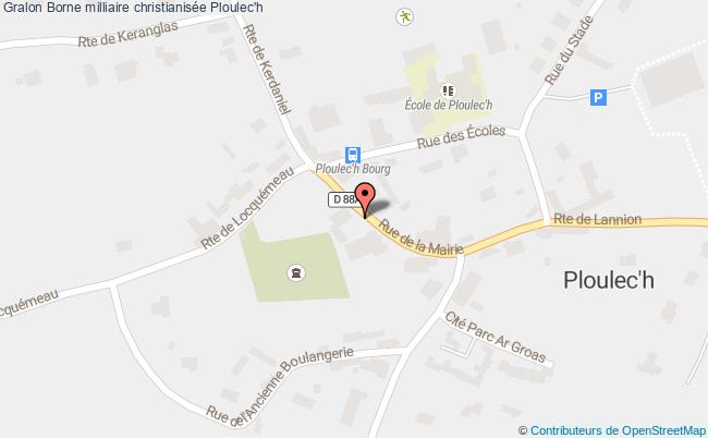 plan Borne Milliaire Christianisée Ploulec'h Ploulec'h