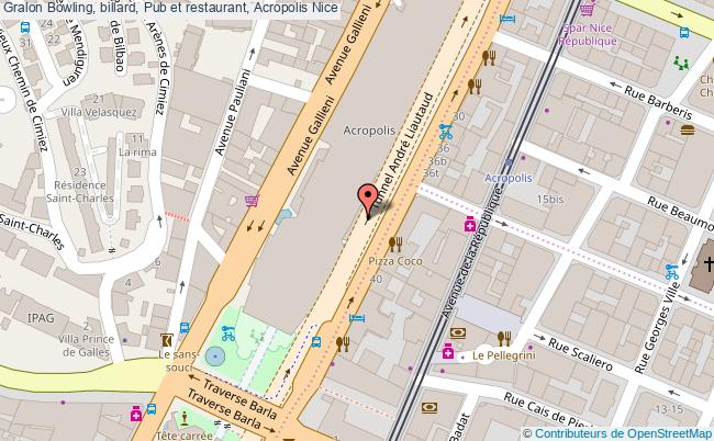 plan Bowling, Billard, Pub Et Restaurant, Acropolis Nice Nice