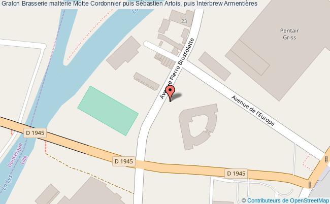 plan Brasserie Malterie Motte Cordonnier Puis Sébastien Artois, Puis Interbrew Armentières Armentières