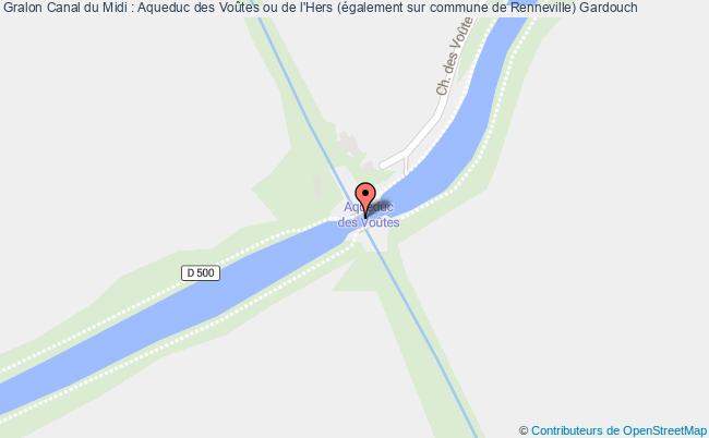 plan Canal Du Midi : Aqueduc Des Voûtes Ou De L'hers (également Sur Commune De Renneville) Gardouch Gardouch