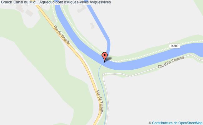 plan Canal Du Midi : Aqueduc-pont D'aigues-vives Ayguesvives Ayguesvives