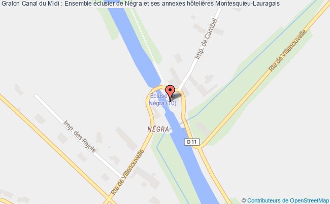 plan Canal Du Midi : Ensemble éclusier De Négra Et Ses Annexes Hôtelières Montesquieu-lauragais Montesquieu-Lauragais