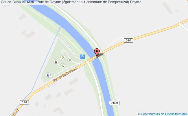 plan Canal Du Midi : Pont De Deyme (également Sur Commune De Pompertuzat) Deyme Deyme