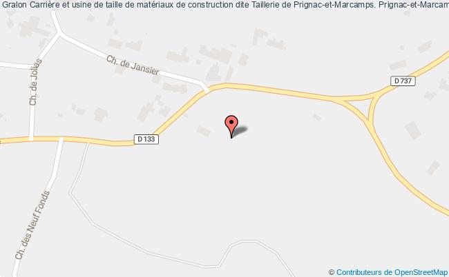 Carrière et usine de taille de matériaux de construction dite Taillerie de Prignac-et-Marcamps.