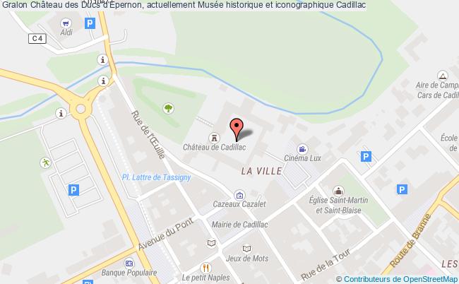 plan Château Des Ducs D'epernon, Actuellement Musée Historique Et Iconographique Cadillac Cadillac