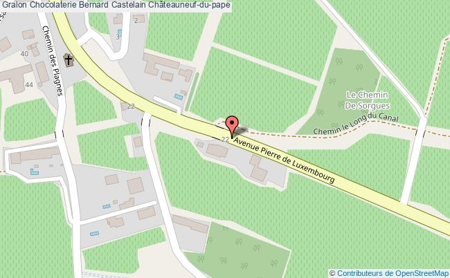 plan Chocolaterie Bernard Castelain Châteauneuf-du-pape Châteauneuf-du-pape