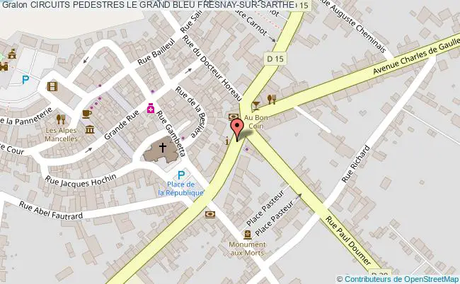 plan Circuits Pedestres Le Grand Bleu Fresnay-sur-sarthe FRESNAY-SUR-SARTHE
