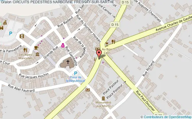 plan Circuits Pedestres Narbonne Fresnay-sur-sarthe FRESNAY-SUR-SARTHE