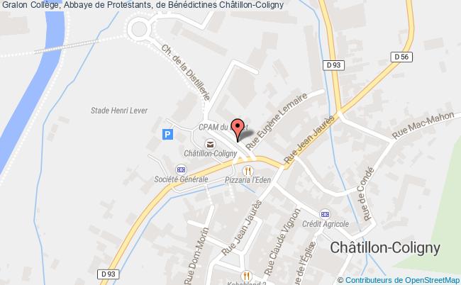 plan Collège, Abbaye De Protestants, De Bénédictines Châtillon-coligny Châtillon-Coligny