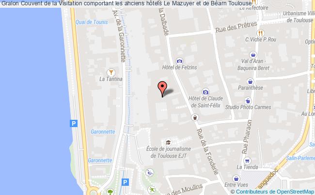 plan Couvent De La Visitation Comportant Les Anciens Hôtels Le Mazuyer Et De Béarn Toulouse Toulouse