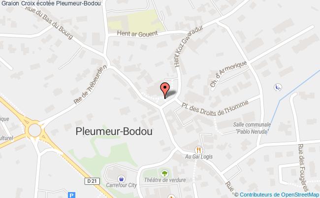 plan Croix écotée Pleumeur-bodou Pleumeur-Bodou