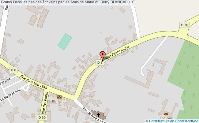 plan Dans Les Pas Des écrivains Par Les Amis De Marie Du Berry Blancafort BLANCAFORT