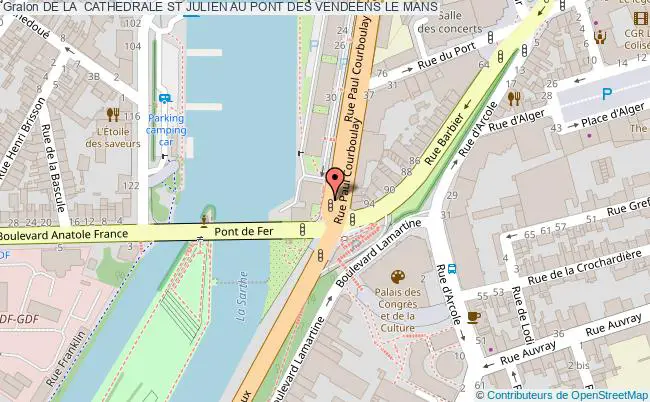 plan De La  Cathedrale St Julien Au Pont Des Vendeens Le Mans LE MANS