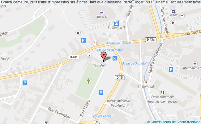 plan Demeure, Puis Usine D'impression Sur étoffes, Fabrique D'indienne Pierre Roger, Puis Duhamel, Actuellement Hôtel De Ville Darnétal Darnétal