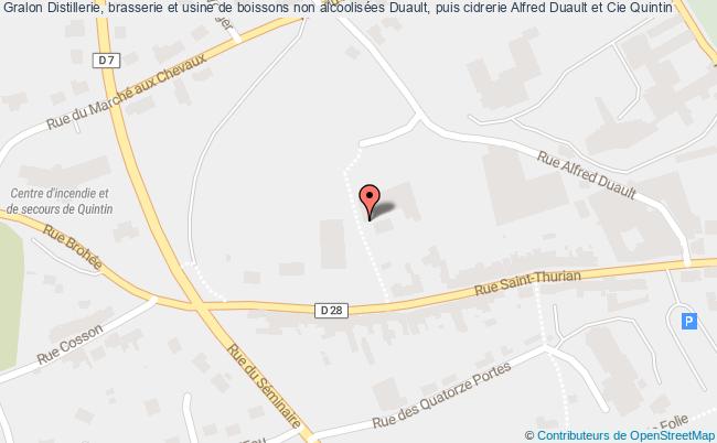 plan Distillerie, Brasserie Et Usine De Boissons Non Alcoolisées Duault, Puis Cidrerie Alfred Duault Et Cie Quintin Quintin