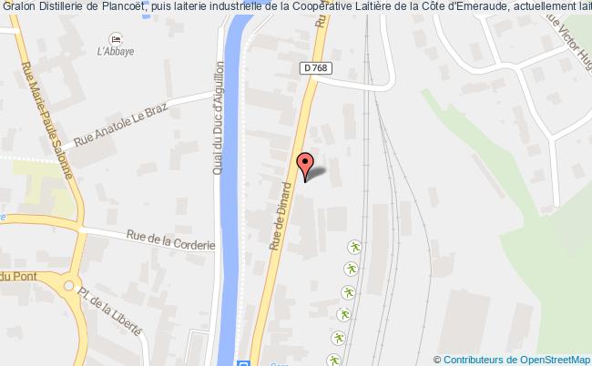 plan Distillerie De Plancoët, Puis Laiterie Industrielle De La Coopérative Laitière De La Côte D'emeraude, Actuellement Laiterie Et Fromagerie Industrielles De La Coopérative Laitière De Ploudaniel Plancoët Plancoët