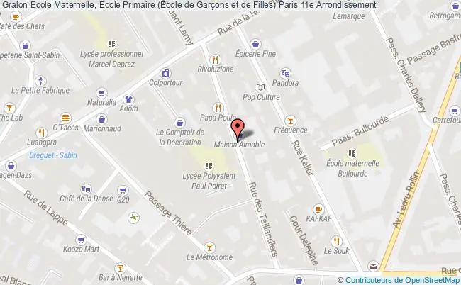 plan Ecole Maternelle, Ecole Primaire (ecole De Garçons Et De Filles) Paris 11e Arrondissement Paris 11e Arrondissement
