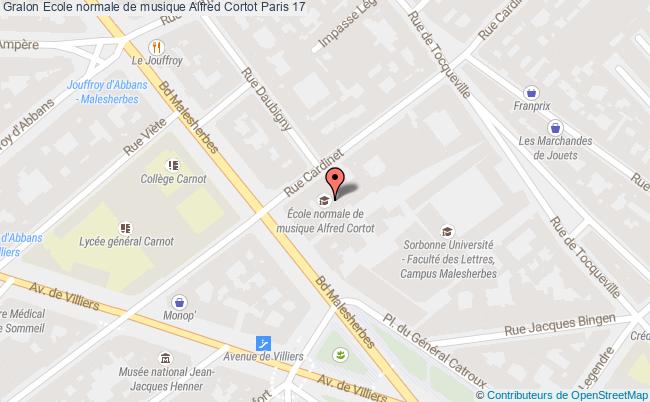 plan Ecole Normale De Musique Alfred Cortot Paris 17 Paris 17