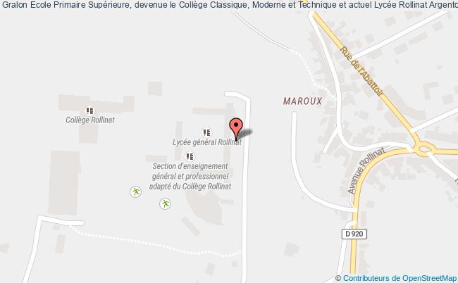 plan Ecole Primaire Supérieure, Devenue Le Collège Classique, Moderne Et Technique Et Actuel Lycée Rollinat Argenton-sur-creuse Argenton-sur-Creuse