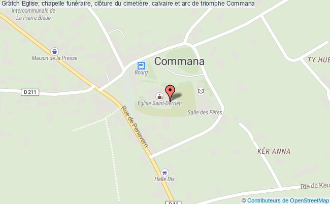 plan Eglise, Chapelle Funéraire, Clôture Du Cimetière, Calvaire Et Arc De Triomphe Commana Commana