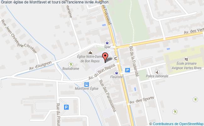 église de Montfavet et tours de l'ancienne livrée