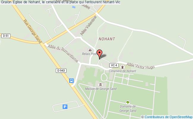 plan Eglise De Nohant, Le Cimetière Et La Place Qui L'entourent Nohant-vic Nohant-Vic
