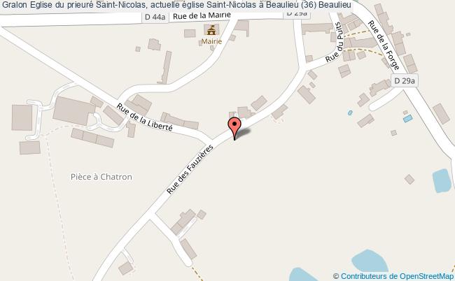 plan Eglise Du Prieuré Saint-nicolas, Actuelle église Saint-nicolas à Beaulieu (36) Beaulieu Beaulieu