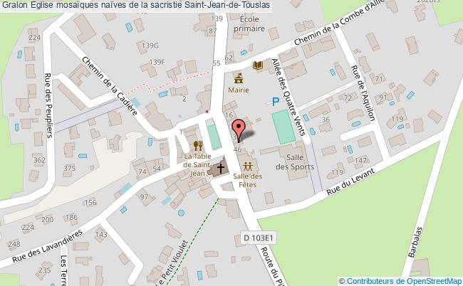 plan Eglise Mosaïques Naïves De La Sacristie Saint-jean-de-touslas Saint-Jean-de-Touslas