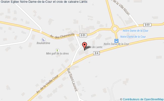 plan Eglise Notre-dame-de-la-cour Et Croix De Calvaire Lantic Lantic