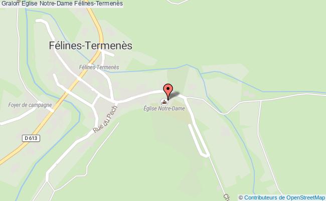 plan Eglise Notre-dame Félines-termenès Félines-Termenès