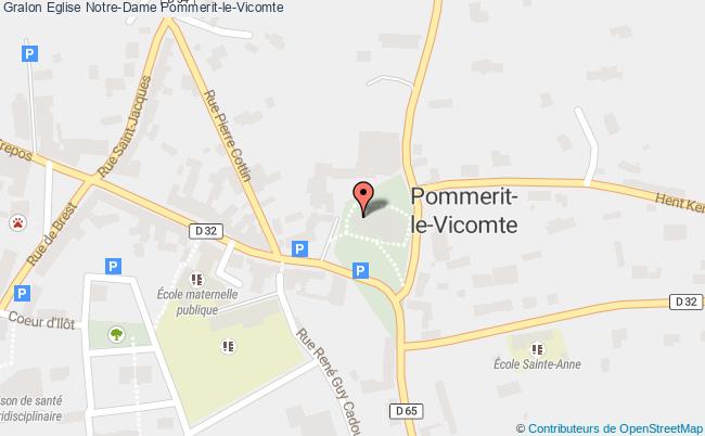 plan Eglise Notre-dame Pommerit-le-vicomte Pommerit-le-Vicomte