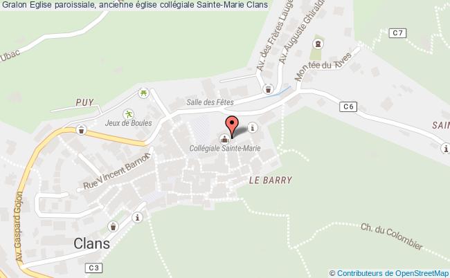 Eglise paroissiale, ancienne église collégiale saintemarie Clans tourisme