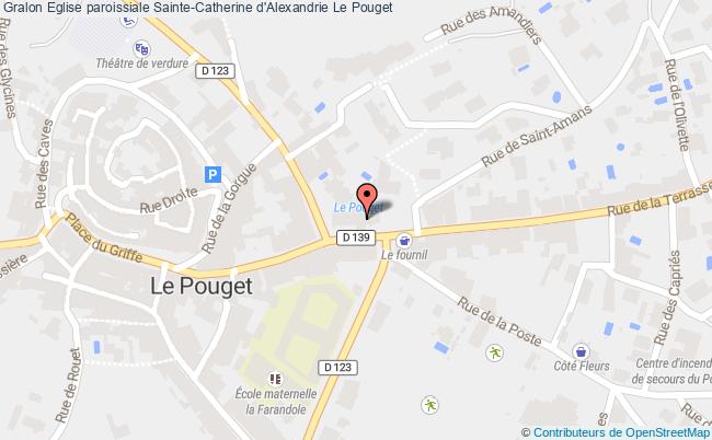 plan Eglise Paroissiale Sainte-catherine D'alexandrie Le Pouget Le Pouget