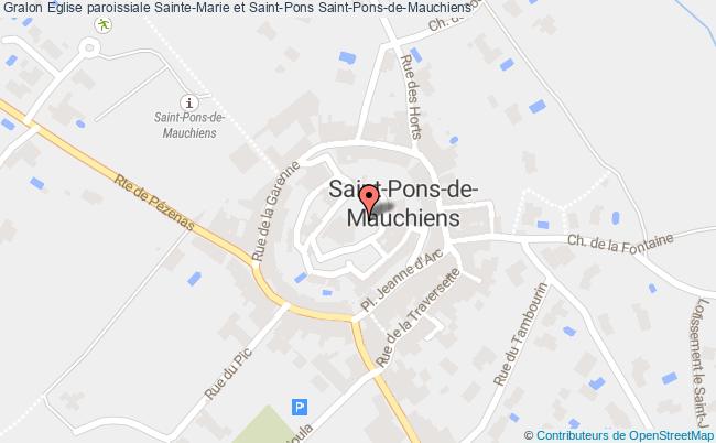 plan Eglise Paroissiale Sainte-marie Et Saint-pons Saint-pons-de-mauchiens Saint-Pons-de-Mauchiens