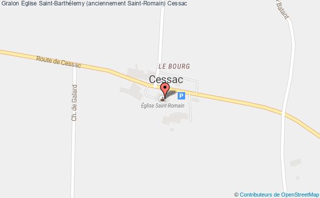plan Église Saint-barthélemy (anciennement Saint-romain) Cessac Cessac