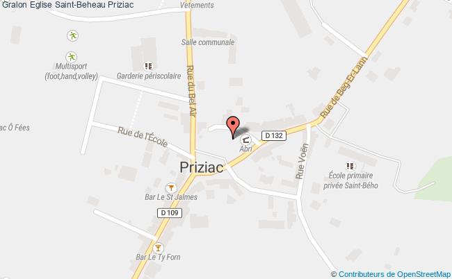 plan Eglise Saint-beheau Priziac Priziac